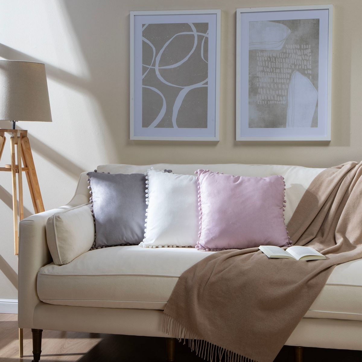 ROBERTA ALLEN - Cojín Decorativo Roberta Allen Pompon 45X45 Cm