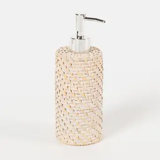 CASA CANTABRIA - Dispensador De Jabón Ratán 15 Cm Para Baño