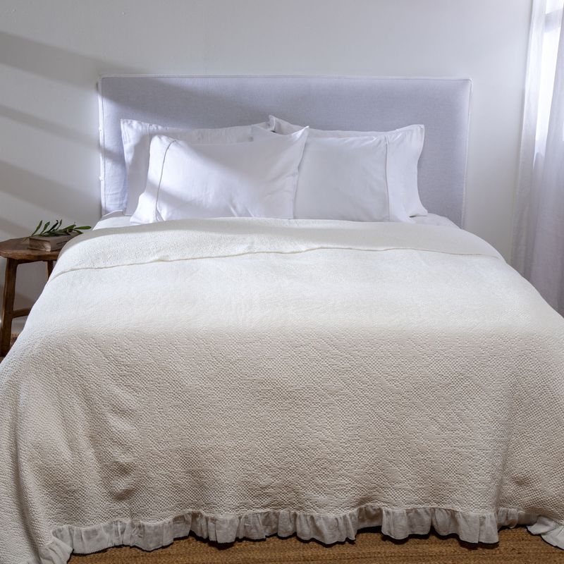 CASA CANTABRIA - Cubrecama Quilt Braga Blanco Algodón Casa Cantabria