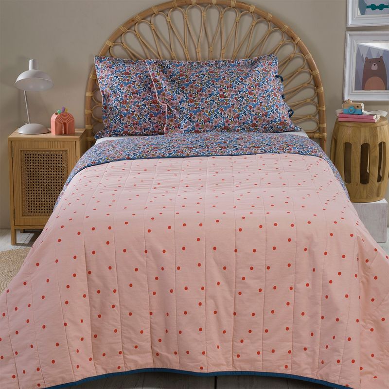 MICA KIDS - Cubrecama Infantil Lara Rosado 1.5 Plaza Mica Kids