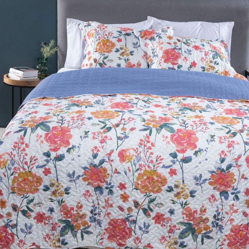 TEXTIL VIÑA - Cubrecama Quilt + Funda De Almohada Vina Julia Microfibra Textil Vina