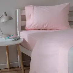 MICA KIDS - Juego de Sábanas Infantil 200 Hilos Algodón Rosado 1 Plaza