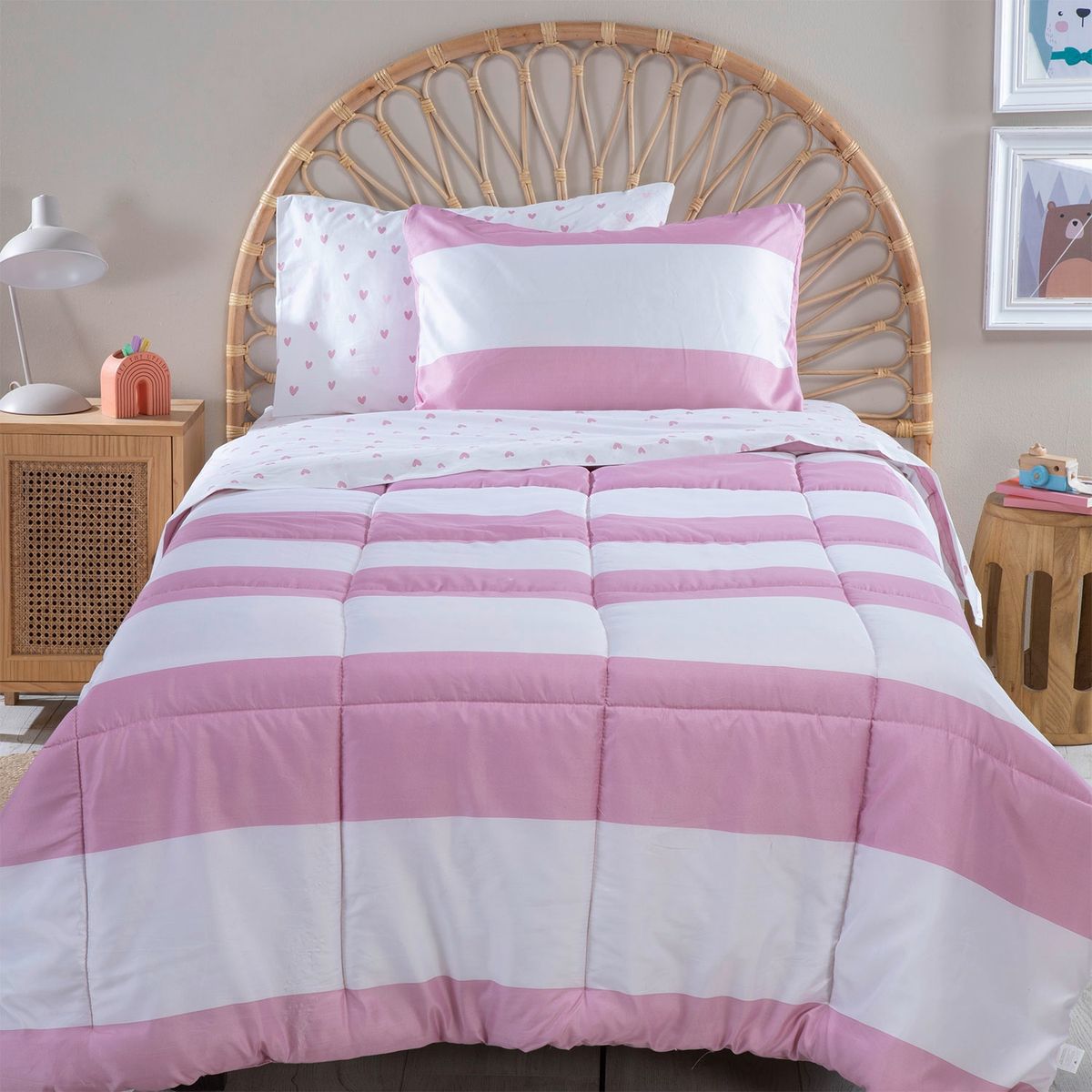 MICA KIDS - Juego de Cama Infantil Juego de Sábanas + Cubrecamas Línea Mica Kids