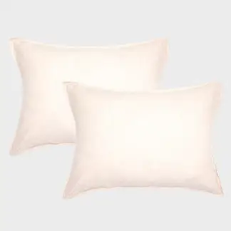 CASA CANTABRIA - Set 2 Fundas Almohada 100% Lino Beige