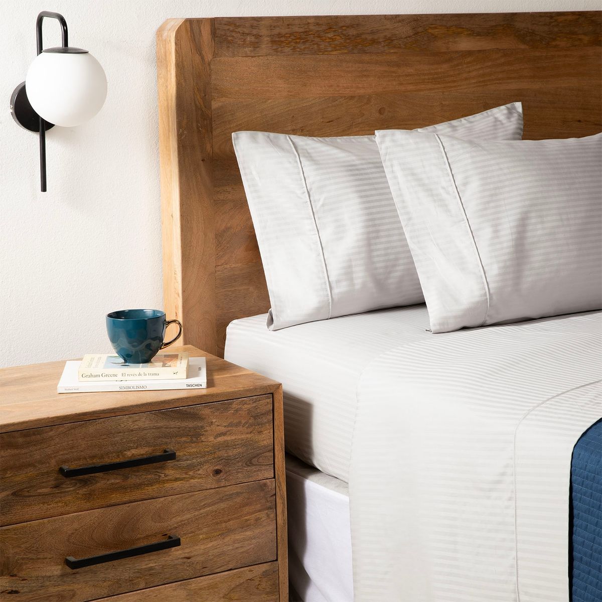 BASEMENT HOME - Juego de Sábanas Basement Home 600 Hilos Algodón Liso