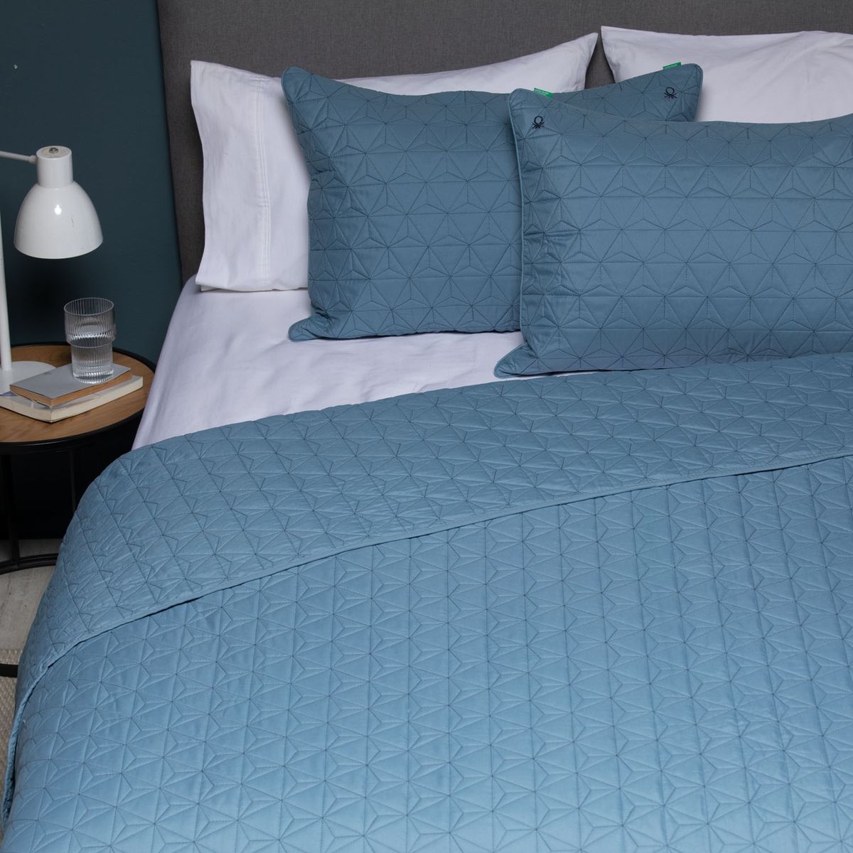 BENETTON - Benetton Cubrecama Quilt + Funda De Almohada Freddo Azul Benetton