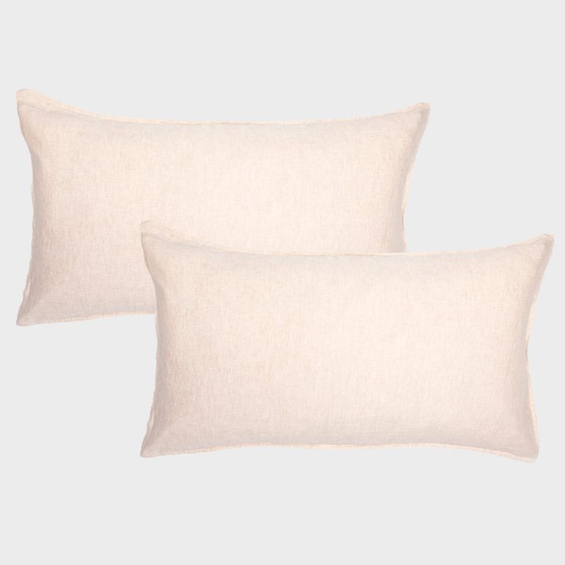 CASA CANTABRIA - Set 2 Fundas Almohada 100% Lino Beige Casa Cantabria