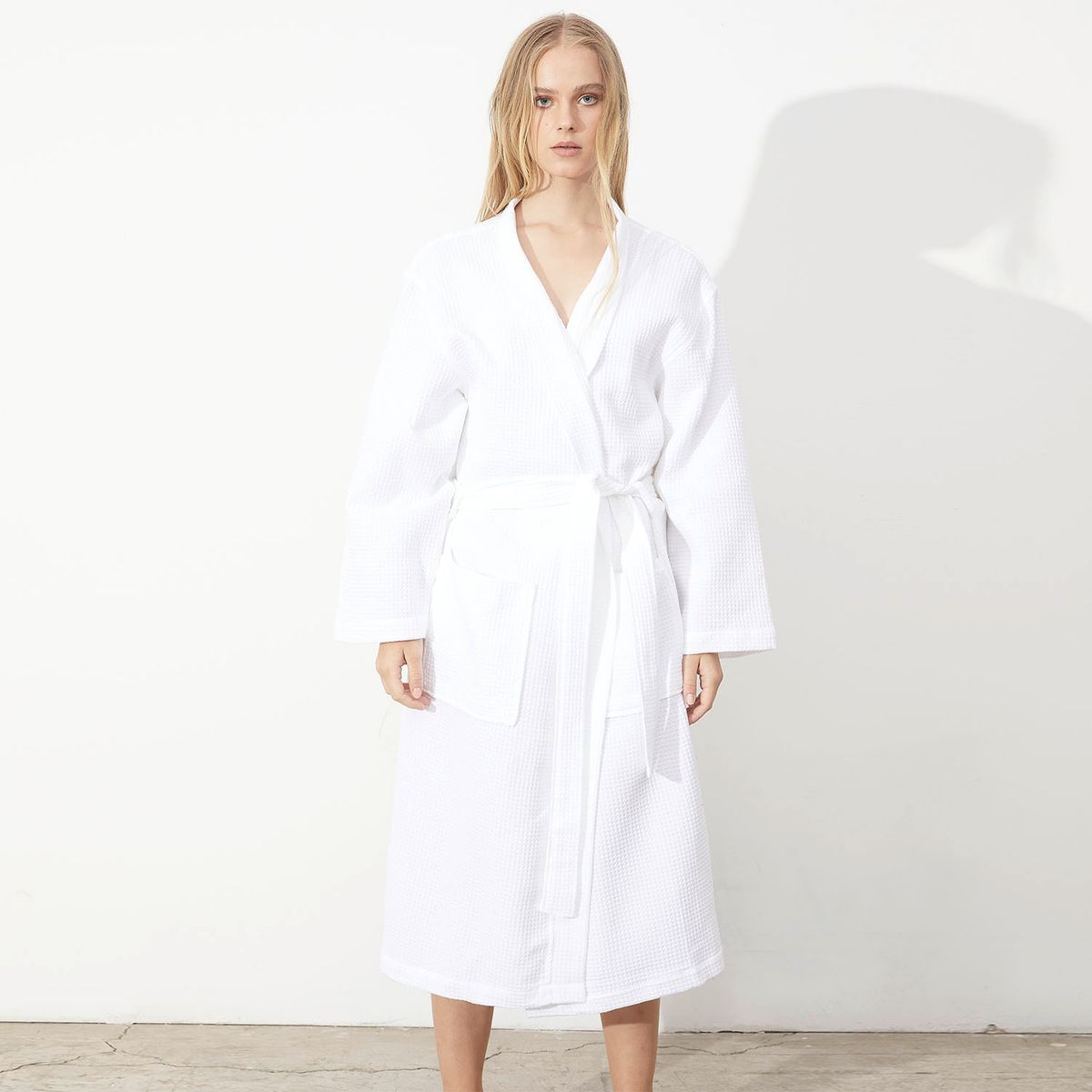 CASA CANTABRIA - Bata De Baño Waffle Algodón Casa Cantabria