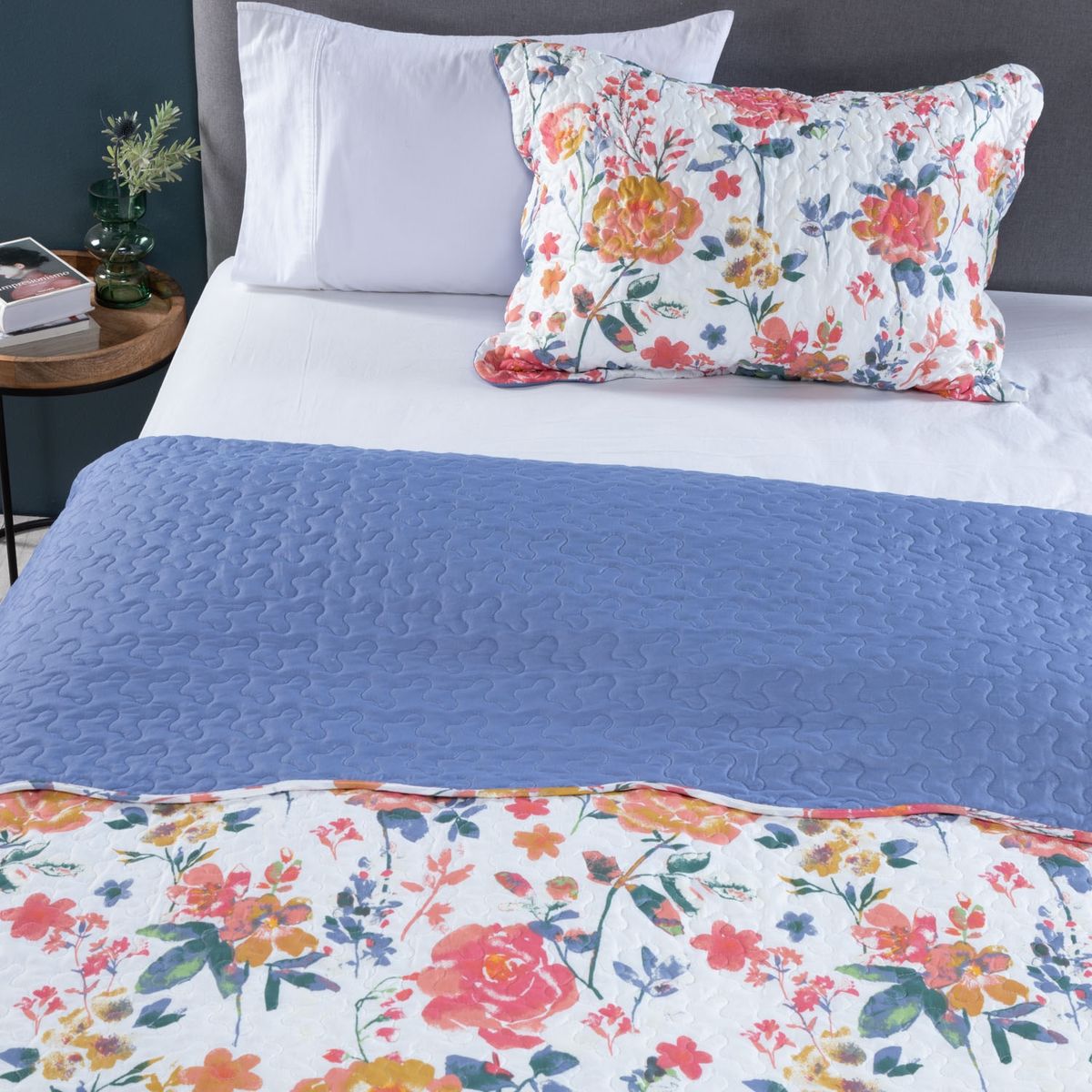 TEXTIL VIÑA - Cubrecama Quilt + Funda De Almohada Vina Julia Microfibra Textil Vina