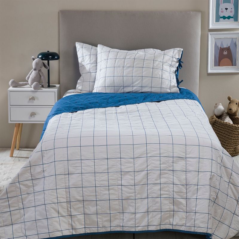 MICA KIDS - Cubrecama Infantil Max 1.5 Plazas Azul  Mica Kids