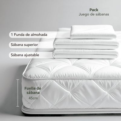 Imagen 2 del producto Juego de Sábanas Infantil 1,5 Plazas 100% Algodón 180 Hilos