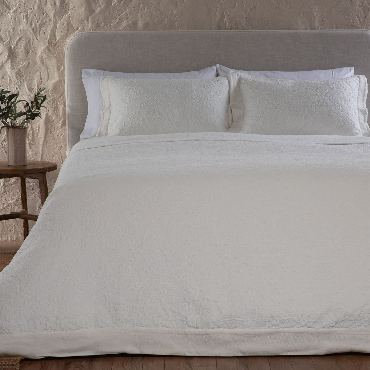 CASA CANTABRIA - Cubrecama Quilt Gaia Blanco Algodón Casa Cantabria