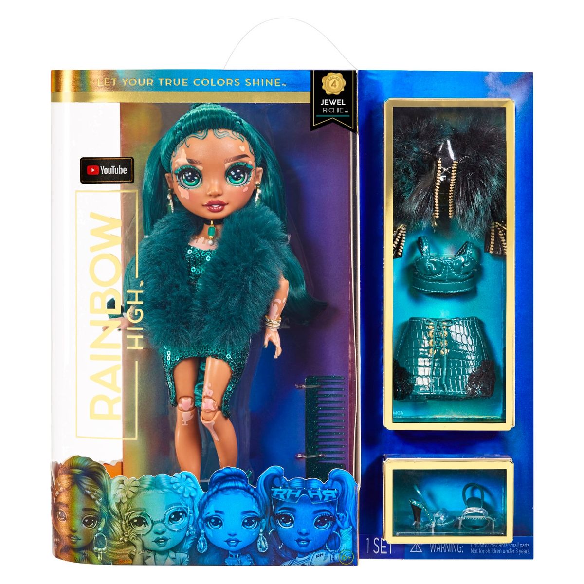RAINBOW HIGH - Muñeca Rainbow High Core Fashion Doll S4- Jewel Richie (Emerald)