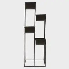 BASEMENT HOME - Macetero con Pedestal Metal Negro 100x33 cm