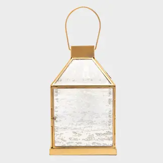CASA CANTABRIA - Farol Metal Dorado 15X15X25 Cm Adorno Decorativo
