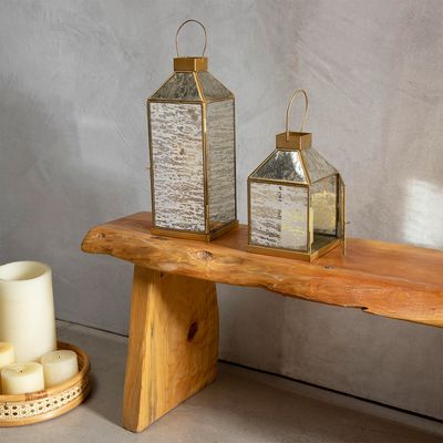 Imagen 2 del producto Farol Metal Dorado 15X15X25 Cm Adorno Decorativo