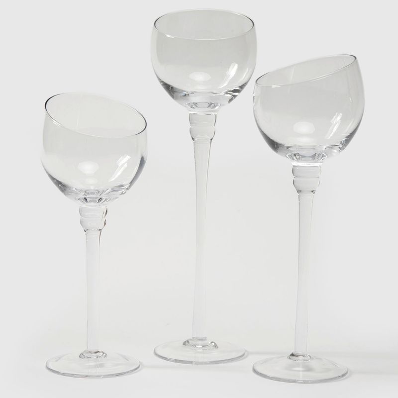 BASEMENT HOME - Set 3 Candelabros Redondos Vidrio 20 cm Basement Home