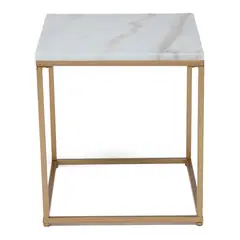 BASEMENT HOME - Mesa Auxiliar Cuadrada Pie Gold 50Cm