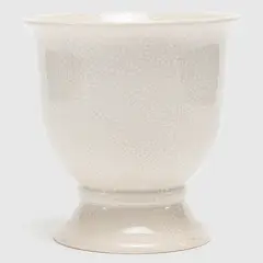 CASA CANTABRIA - Florero Jarrón Cerámica Blanco 19x19 Cm