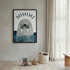 BASEMENT HOME - Cuadro Infantil Diseño Morsa 73x53 cm