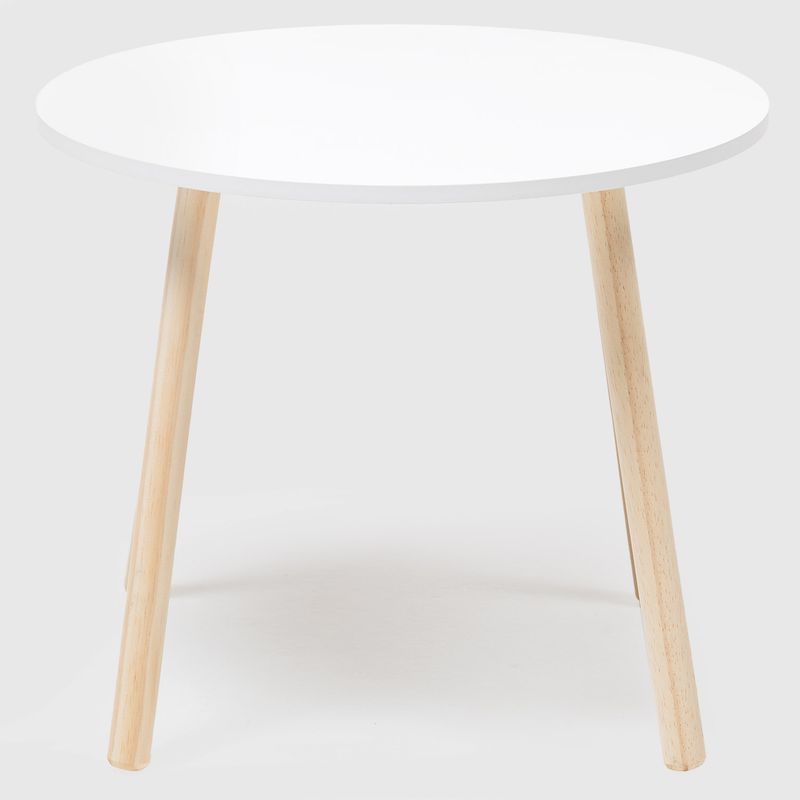 MICA - Mesa Auxiliar Redonda Mica Madera y MDF Blanca