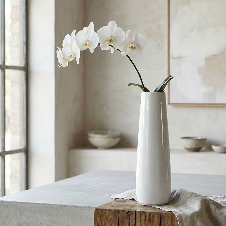 CASA CANTABRIA Florero Cerámica Blanco Adorno Decorativo