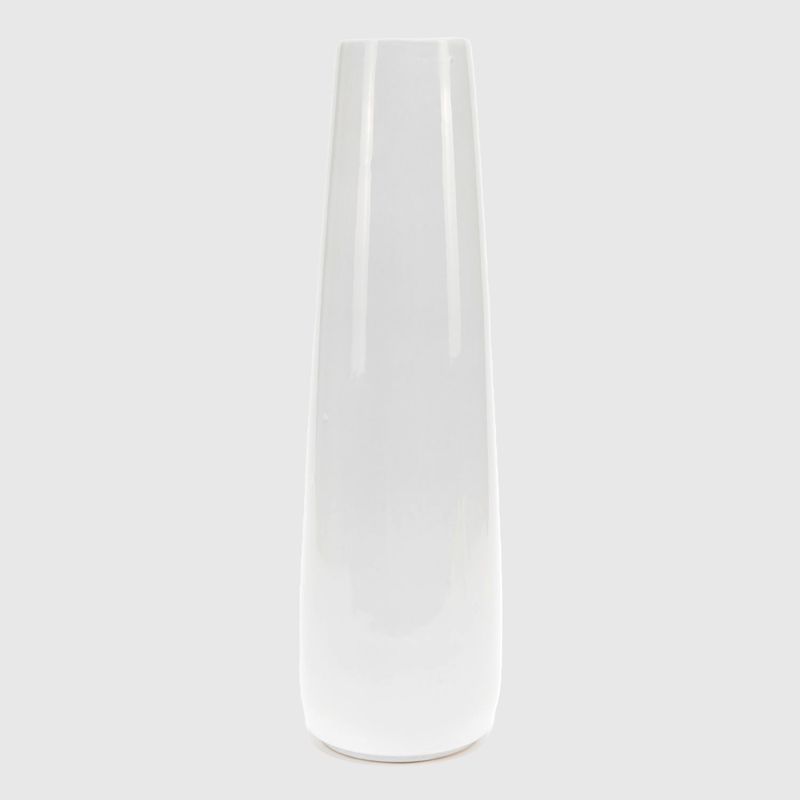 CASA CANTABRIA - Florero Cerámica Blanco 51x15 Cm Casa Cantabria