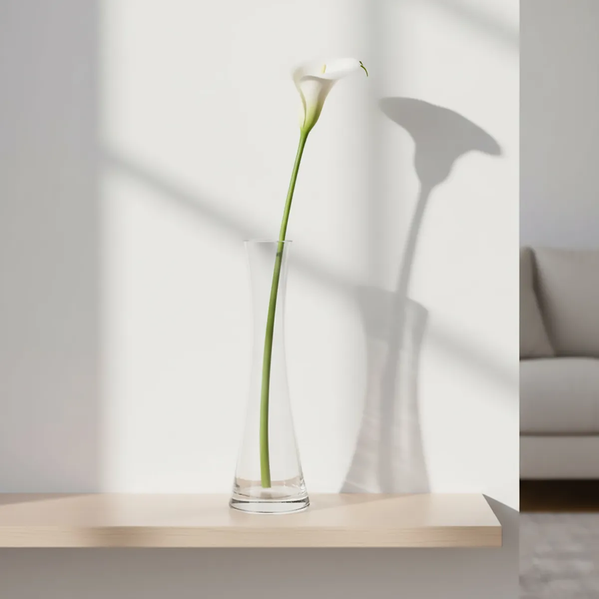 MICA - Florero Cilindro Mica de Vidrio Transparente 20 cm