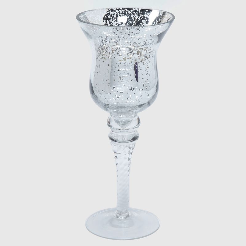 BASEMENT HOME - Candelabro Copa Plateado 25X10.5Cm Bsm