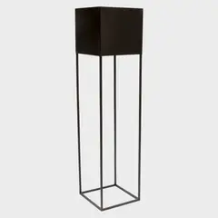 BASEMENT HOME - Macetero Con Pedestal Metal Negro 20X80 Cm