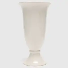 CASA CANTABRIA - Florero Jarrón Cerámica Blanco 30x17 Cm