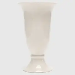 CASA CANTABRIA - Florero Jarrón Cerámica Blanco 39x21 Cm