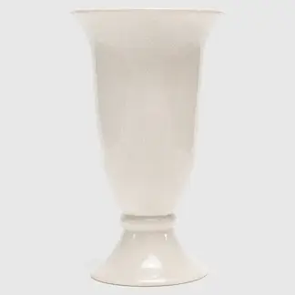 CASA CANTABRIA - Florero Jarrón Cerámica Blanco 39x21 Cm