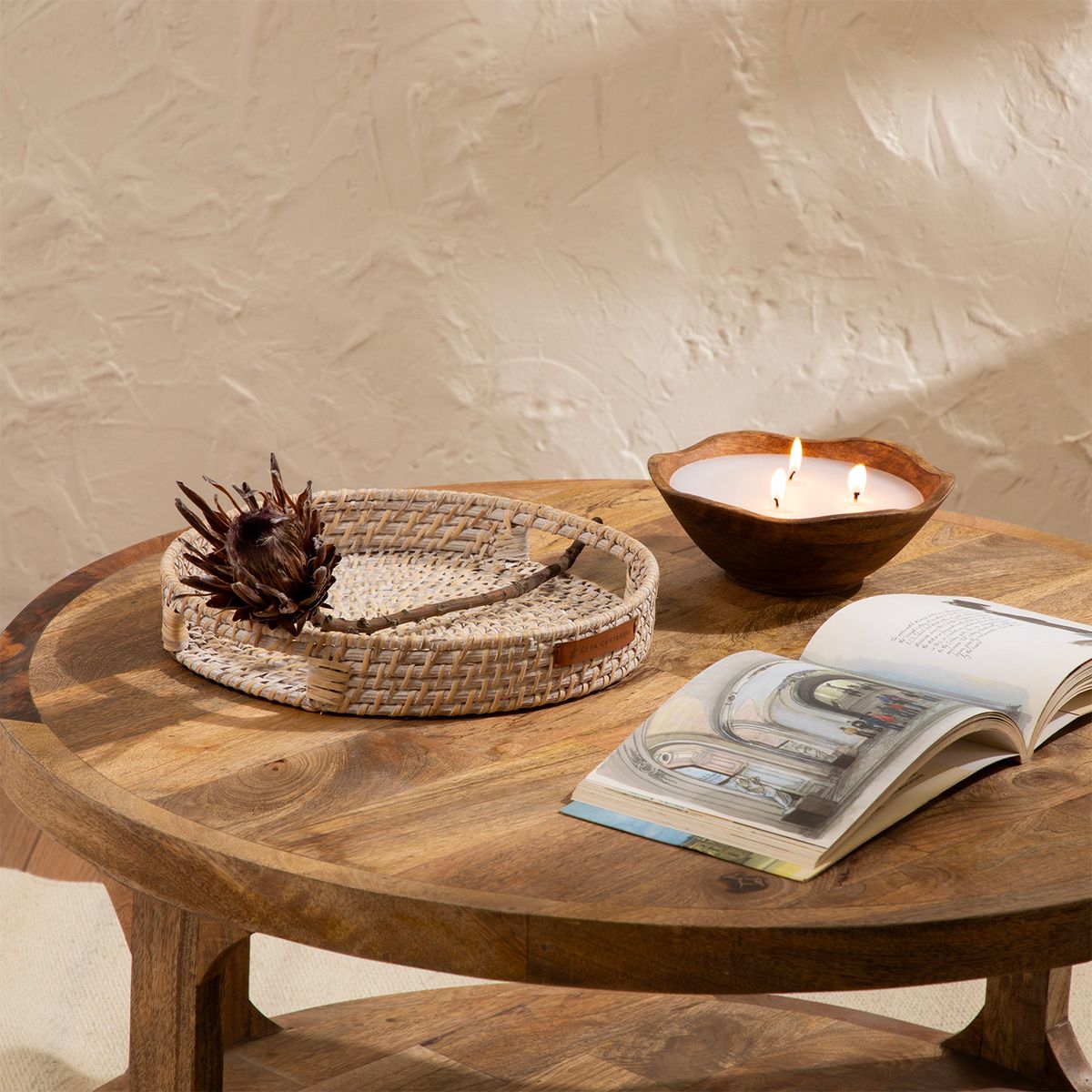 CASA CANTABRIA - Bandeja Decorativa 30X5 Cm Rattan Casa Cantabria