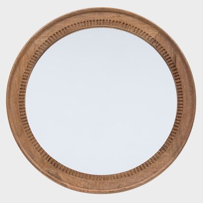 Imagen 2 del producto Espejo Redondo Con Marco De Madera 75 Cm