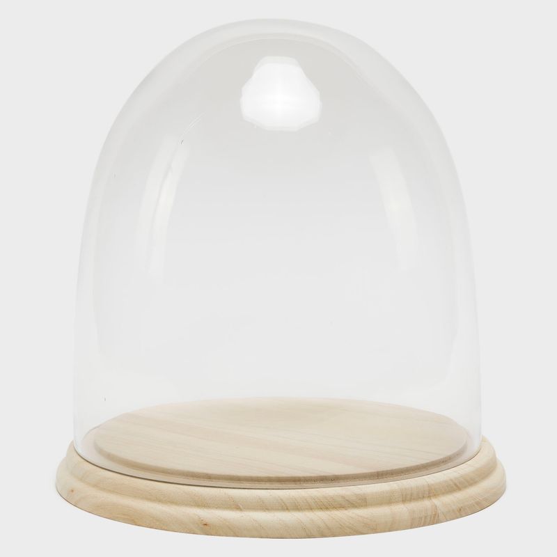 MICA - Cúpula Vidrio Madera 28x27 Cm Mica