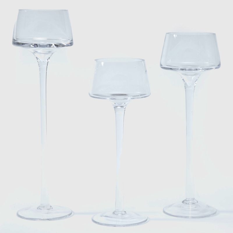 BASEMENT HOME - Set de 3 Candelabros Basement Home de Vidrio Cuadrados