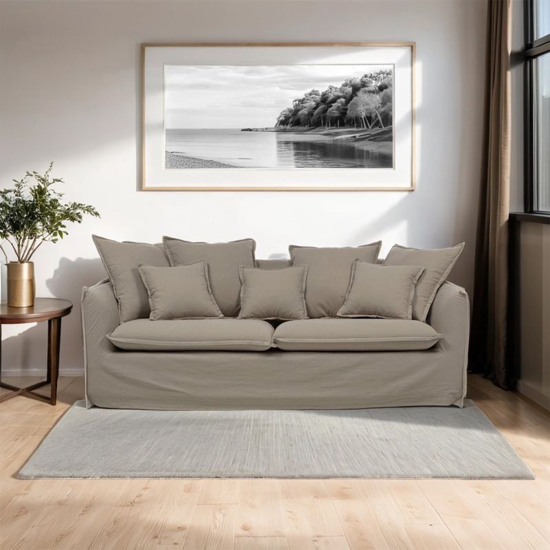 BASEMENT HOME - Sofá 3 Cuerpos Atlanta Beige