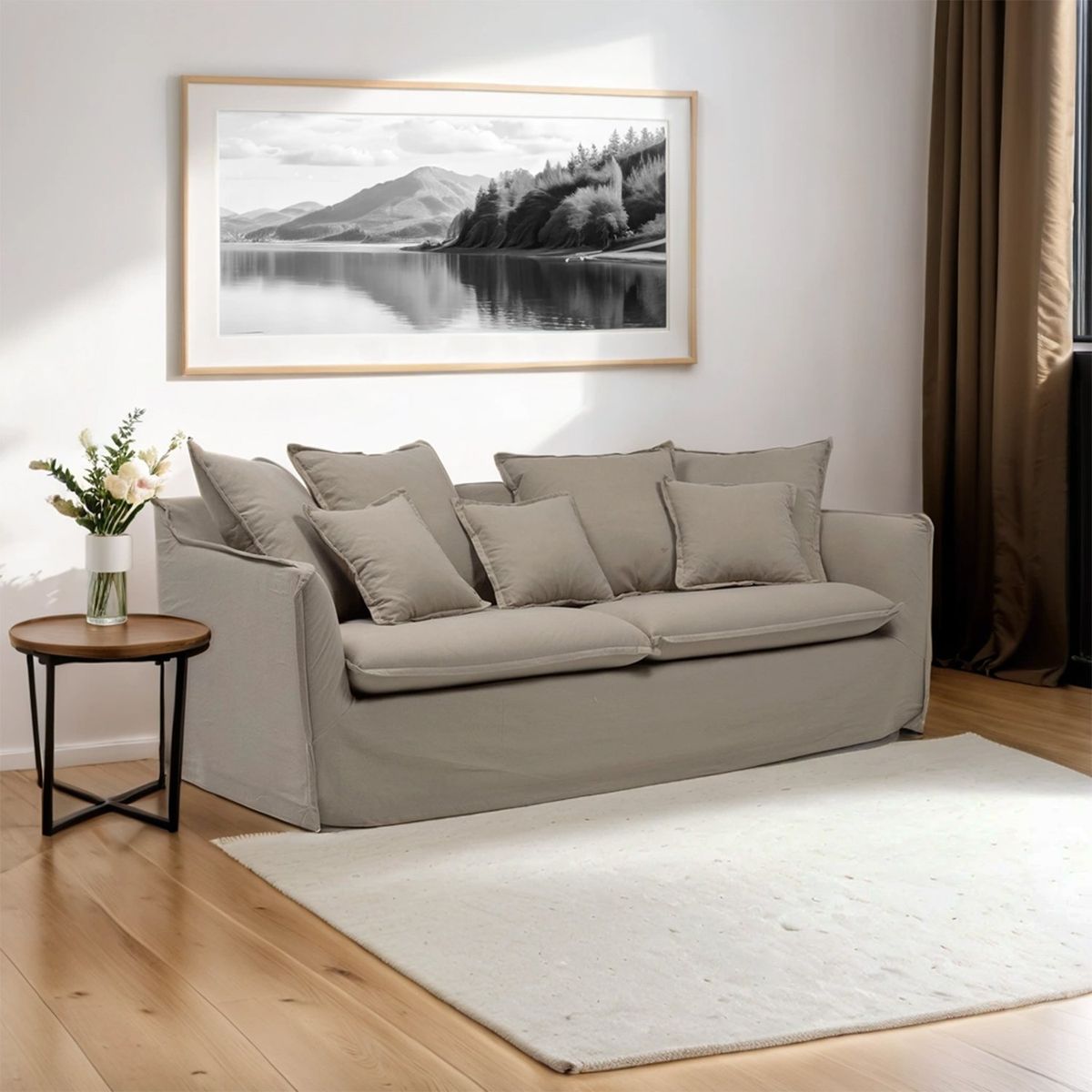 BASEMENT HOME - Sofá 3 Cuerpos Atlanta Tela Basement Home