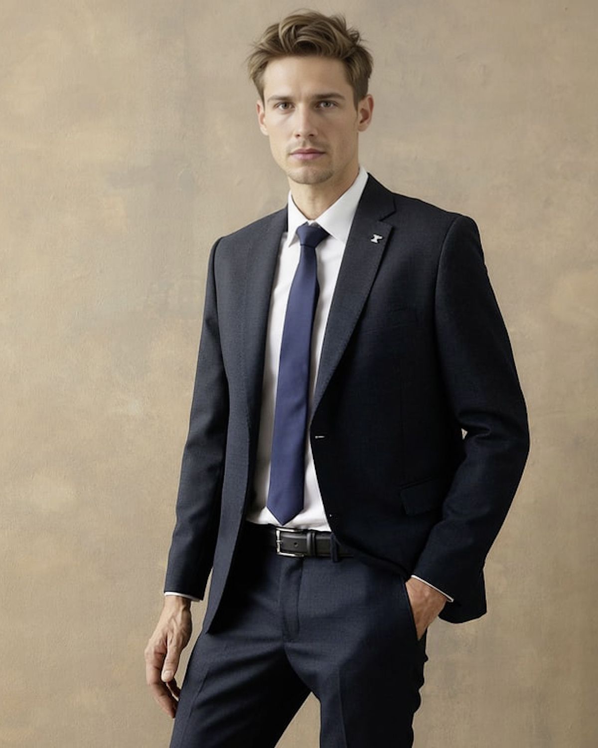 WOLF&HANK Chaqueta Traje Formal Hombre Slim Fit 100% Lana