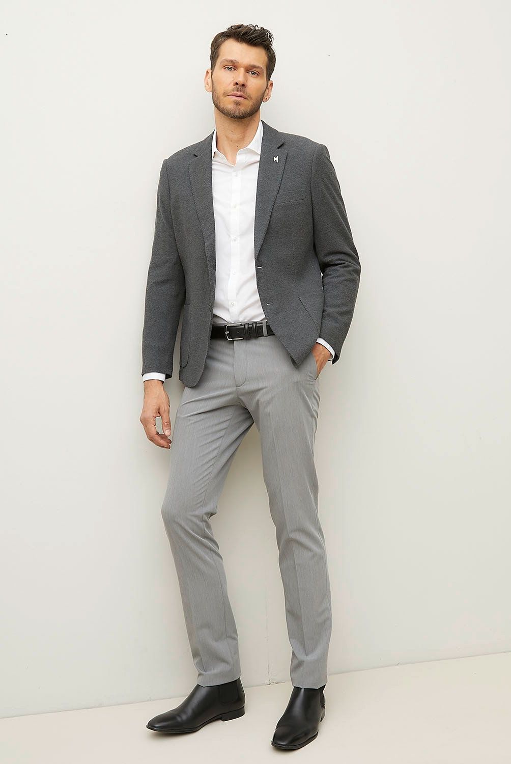 WOLF&HANK - Pantalón Traje Slim Fit 100% Lana Hombre Wolf&Hank