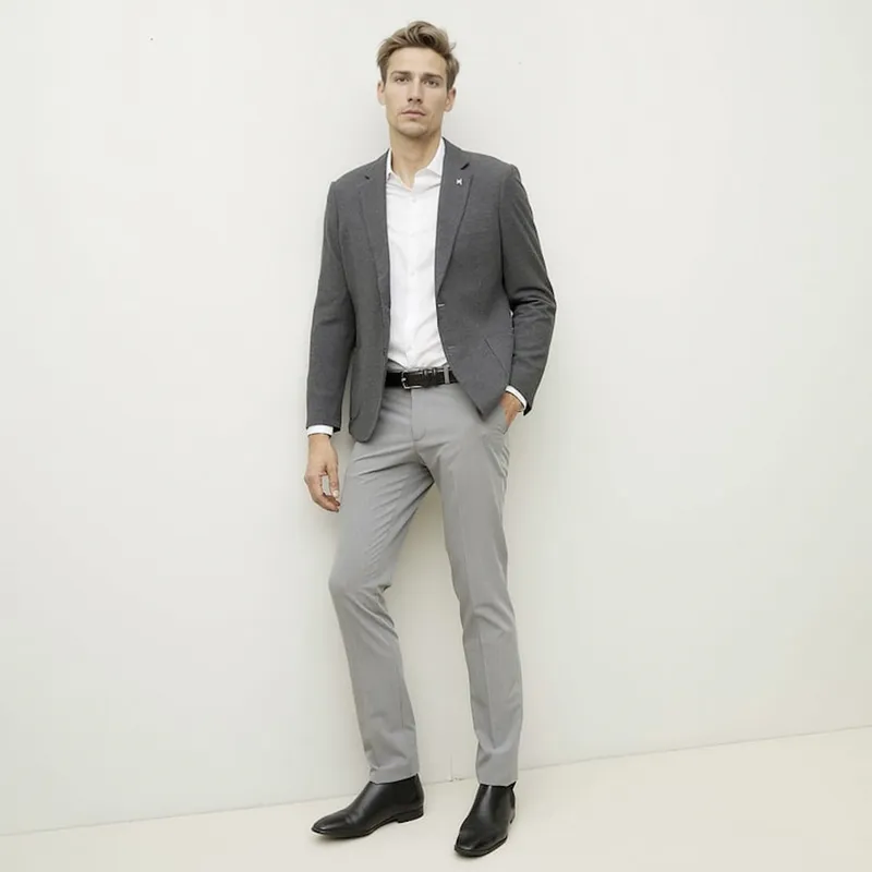 WOLF&HANK - Pantalón Traje Slim Fit 100% Lana Hombre Wolf&Hank