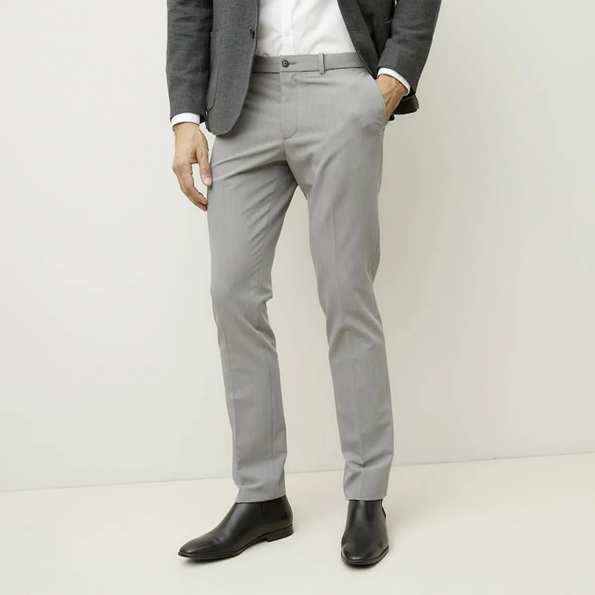 WOLF&HANK - Pantalón Traje Slim Fit 100% Lana Hombre Wolf&Hank