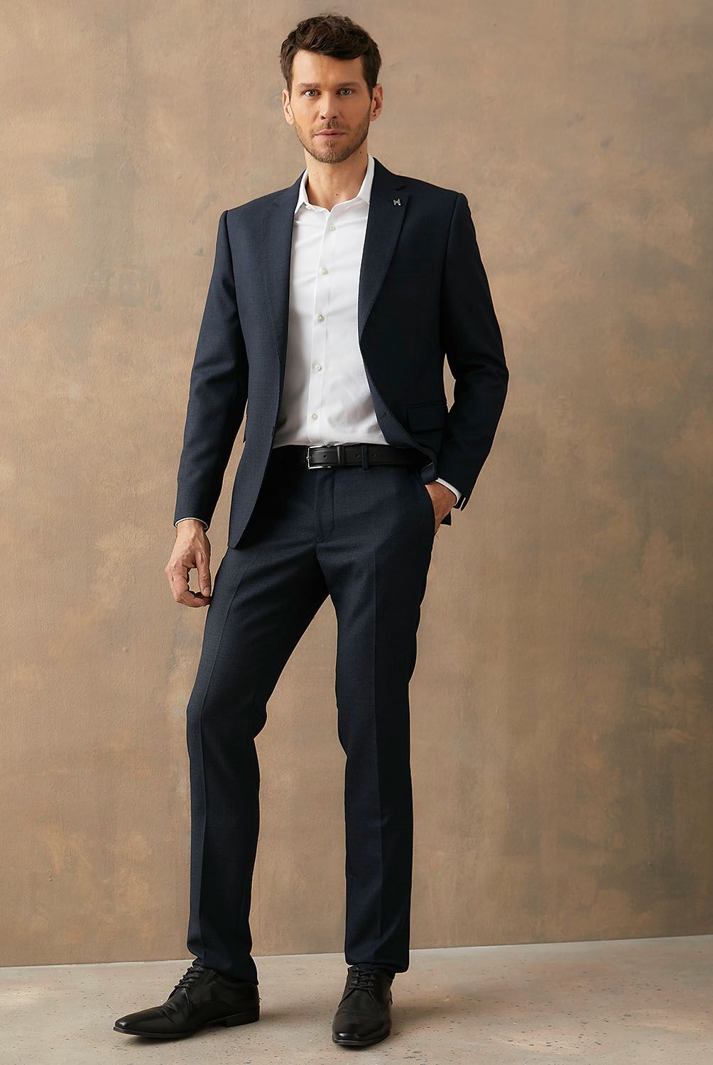 WOLF&HANK - Pantalón de Traje Slim Fit 100% Lana Hombre Wolf&Hank