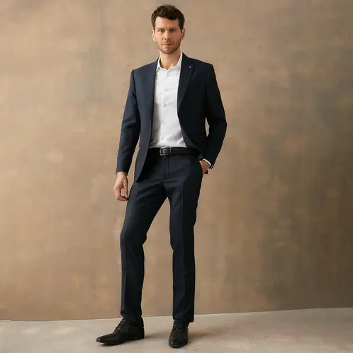 WOLF&HANK - Pantalón de Traje Slim Fit 100% Lana Hombre