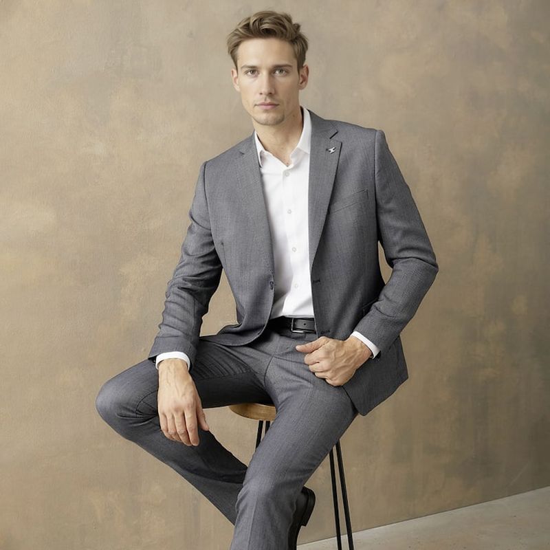 WOLF&HANK - Chaqueta Traje Formal Hombre Slim Fit 100% Lana Wolf&Hank