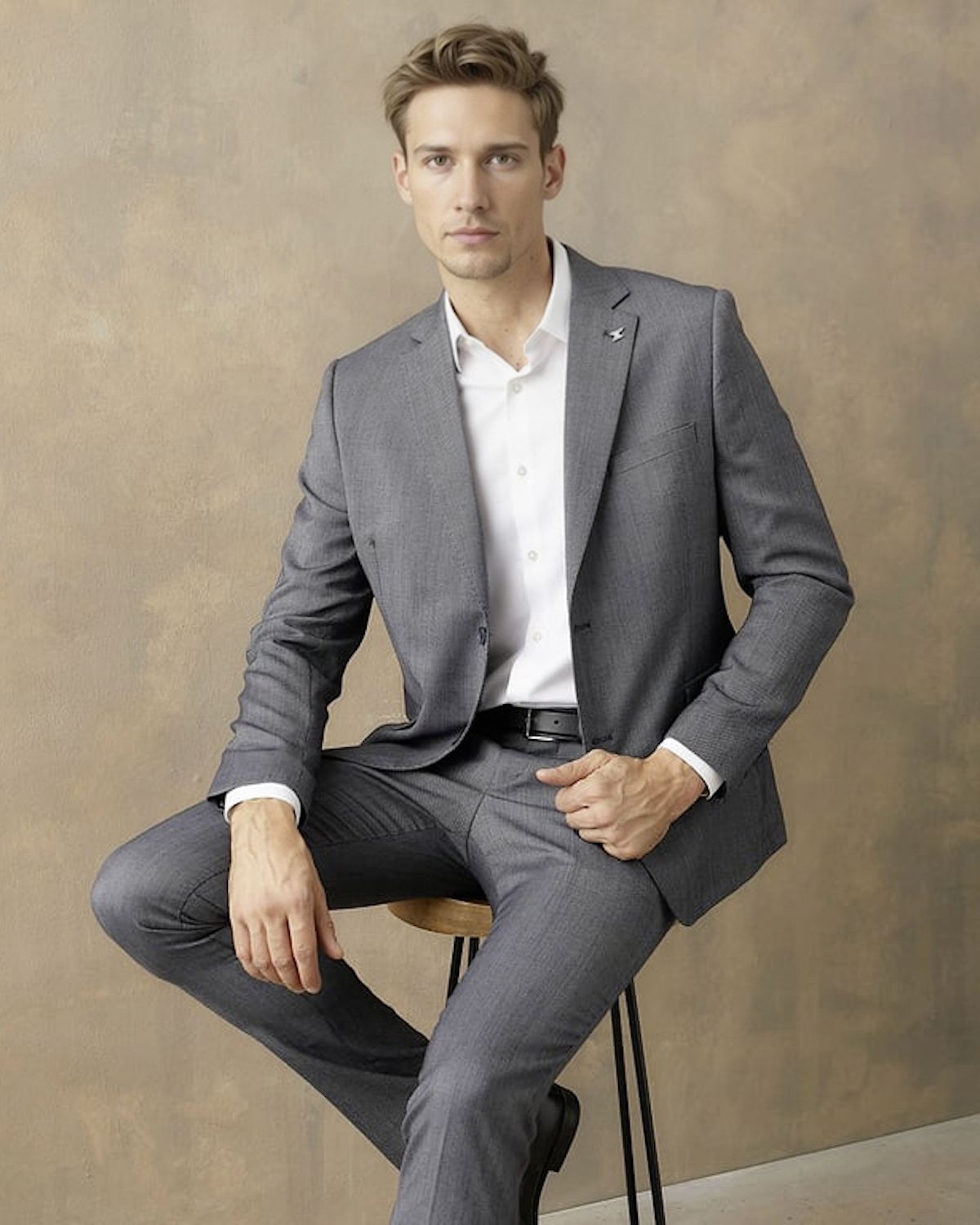 WOLF&HANK Chaqueta Traje Formal Hombre Slim Fit 100% Lana