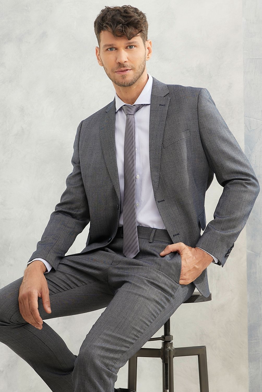 WOLF&HANK - Chaqueta Traje Formal Hombre Slim Fit 100% Lana Wolf&Hank