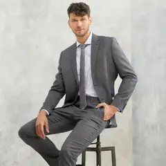 WOLF&HANK - Chaqueta Traje Formal Hombre Slim Fit 100% Lana