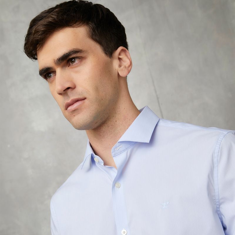 WOLF&HANK - Camisa Manga Larga Formal A Rayas Algodón Slim Hombre Wolf&Hank